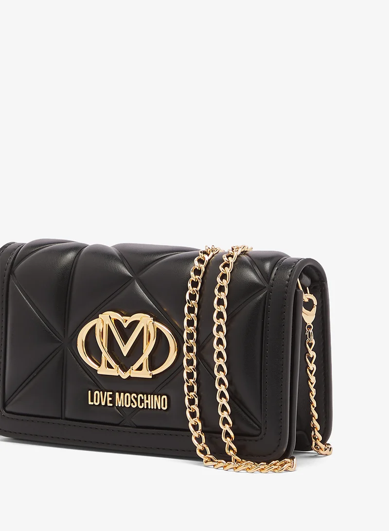 Love Moschino Embossed Q PU Crossbody Bag